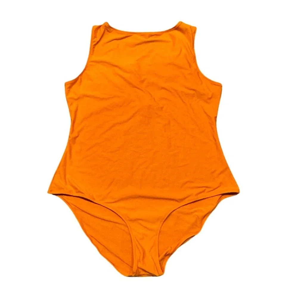 SKIMS Signature Swim‎ High Neck One Piece Tangerine Orange Womens 3X